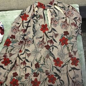 Floral dress neck cut out